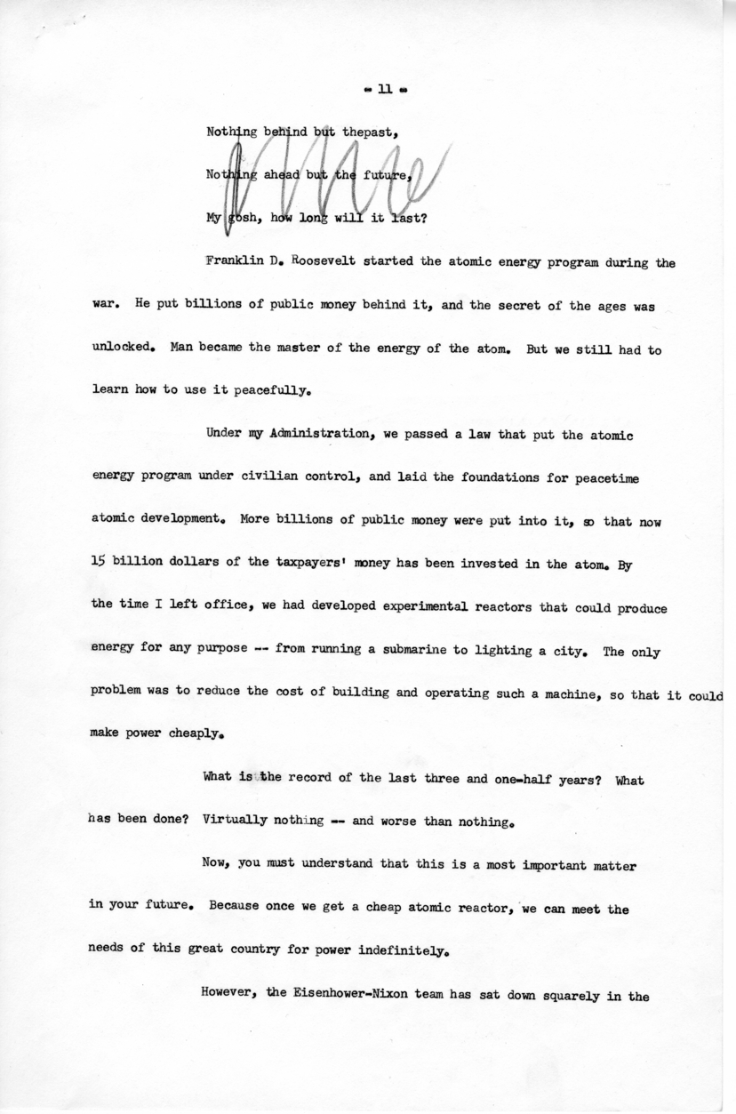 Draft of Speech to be Delivered by Harry S. Truman in St. Louis, Missouri