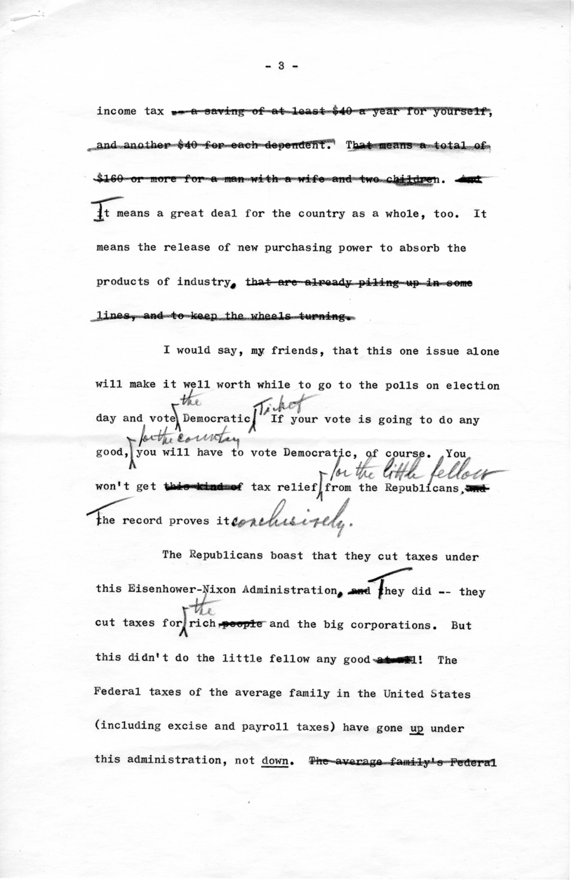 Draft of Speech to be Delivered by Harry S. Truman in Boston, Massachusetts