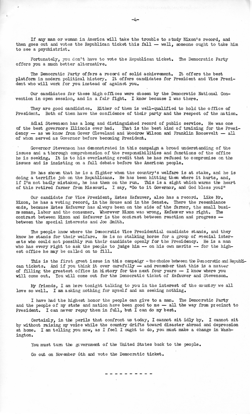 Press Release for speech in Gary, Indiana