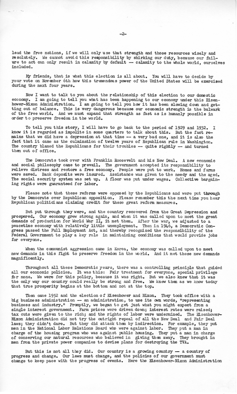 Press Release of Speech Delivered by Harry S. Truman in San Francisco, California