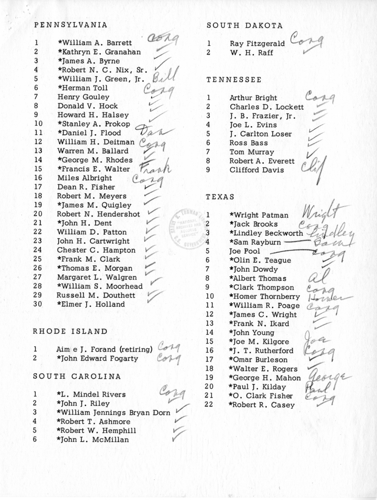 Address List, United States Congresspersons