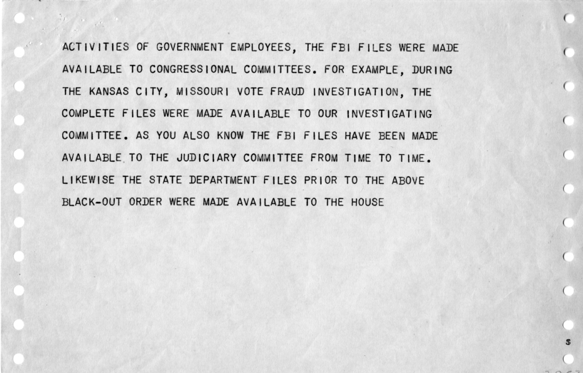 Telegram, Joseph McCarthy to Harry S. Truman