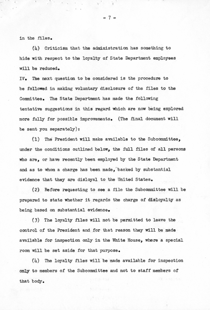Dean Acheson to Harry S. Truman With Attachment