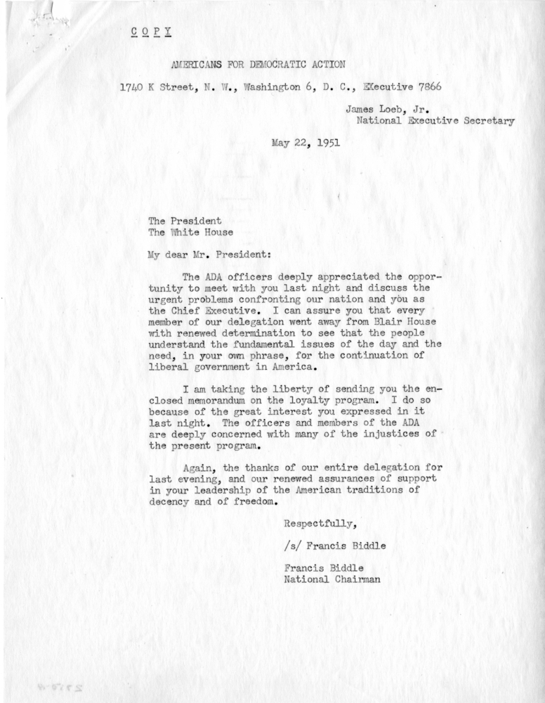 Memo, Harry S. Truman to Charles Murphy With Attachments