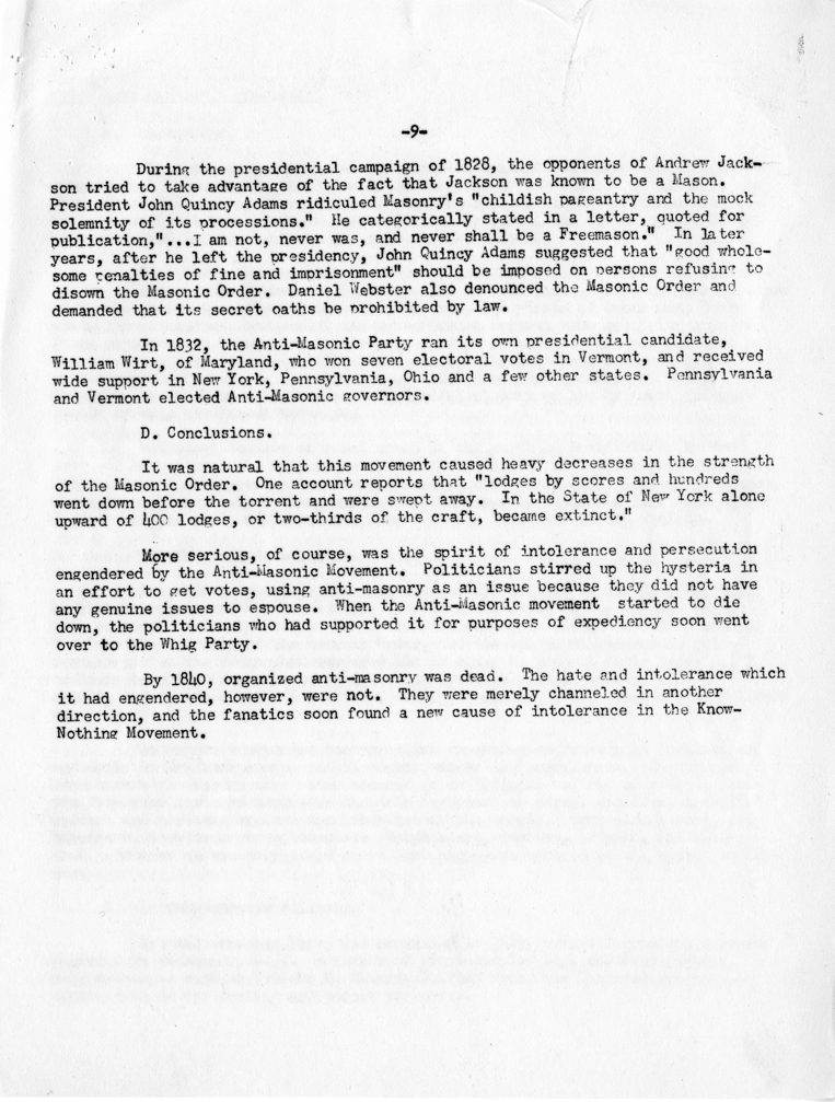 Memo, Harry S. Truman to Alben W. Barkley, et al., With Attachment