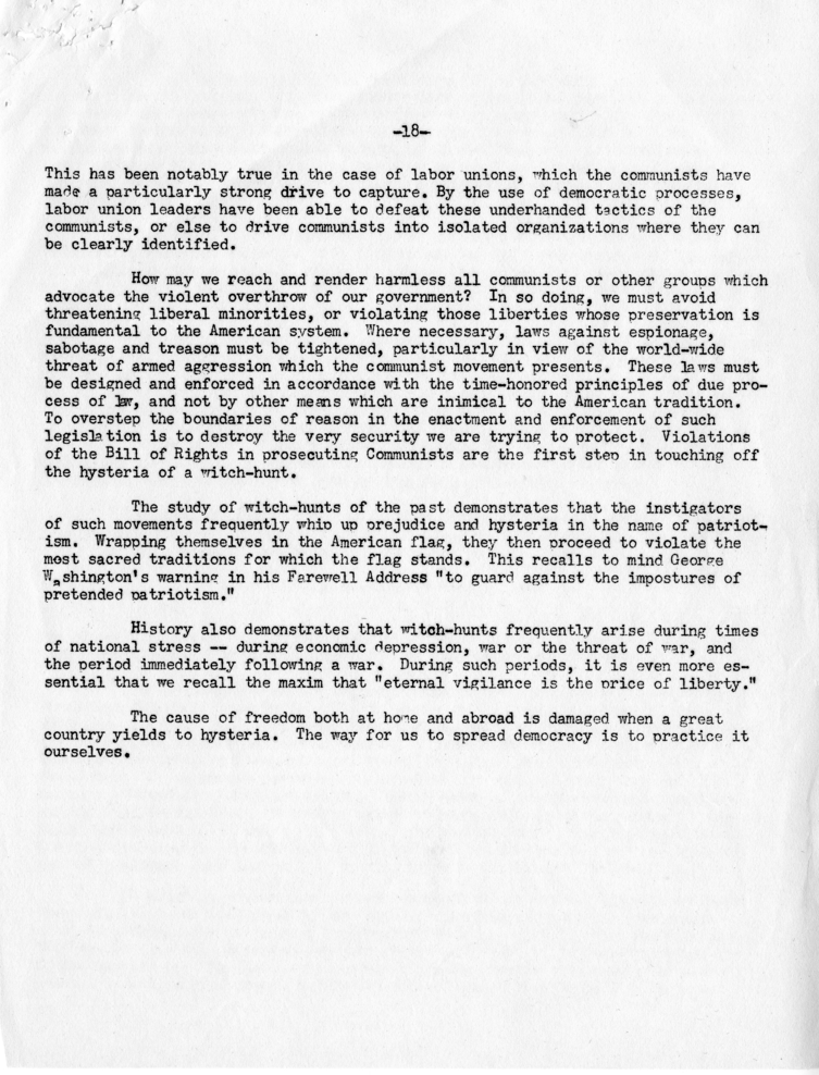 Memo, Harry S. Truman to Alben W. Barkley, et al., With Attachment