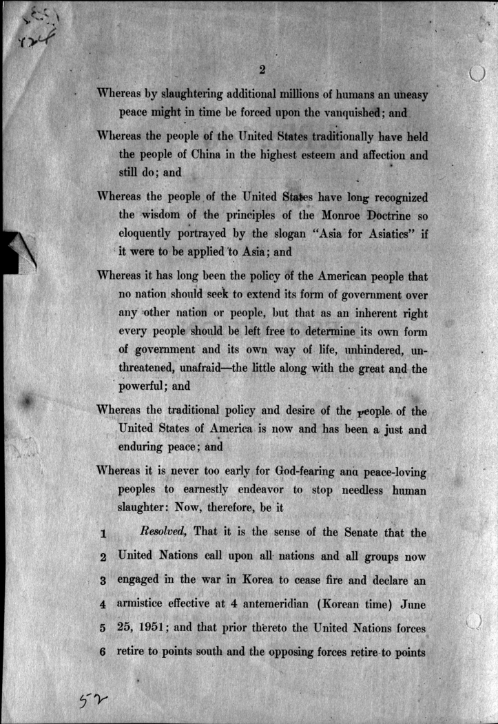 Resolution submitted by Edwin C. Johnson to the Committee on Foreign Relations