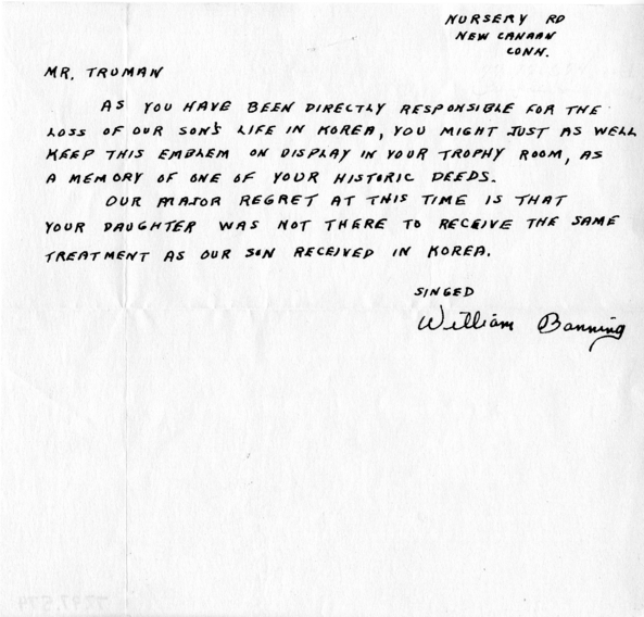William Banning to Harry S. Truman