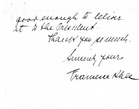 Syngman Rhee to Harry S. Truman With Related Material and Reply From Rose Conway