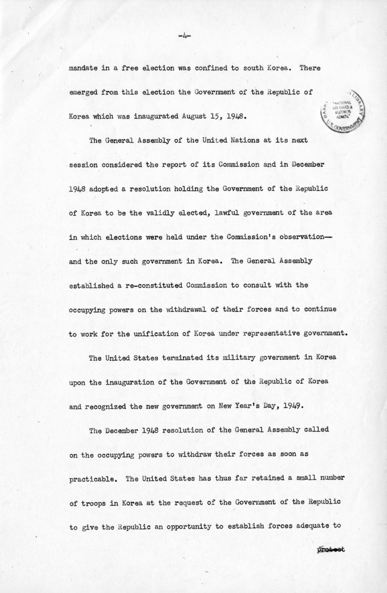 Memo, James Webb to Harry S. Truman with Attachment
