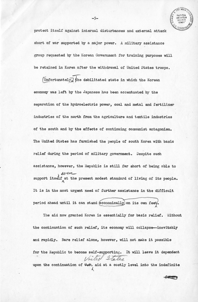 Memo, James Webb to Harry S. Truman with Attachment