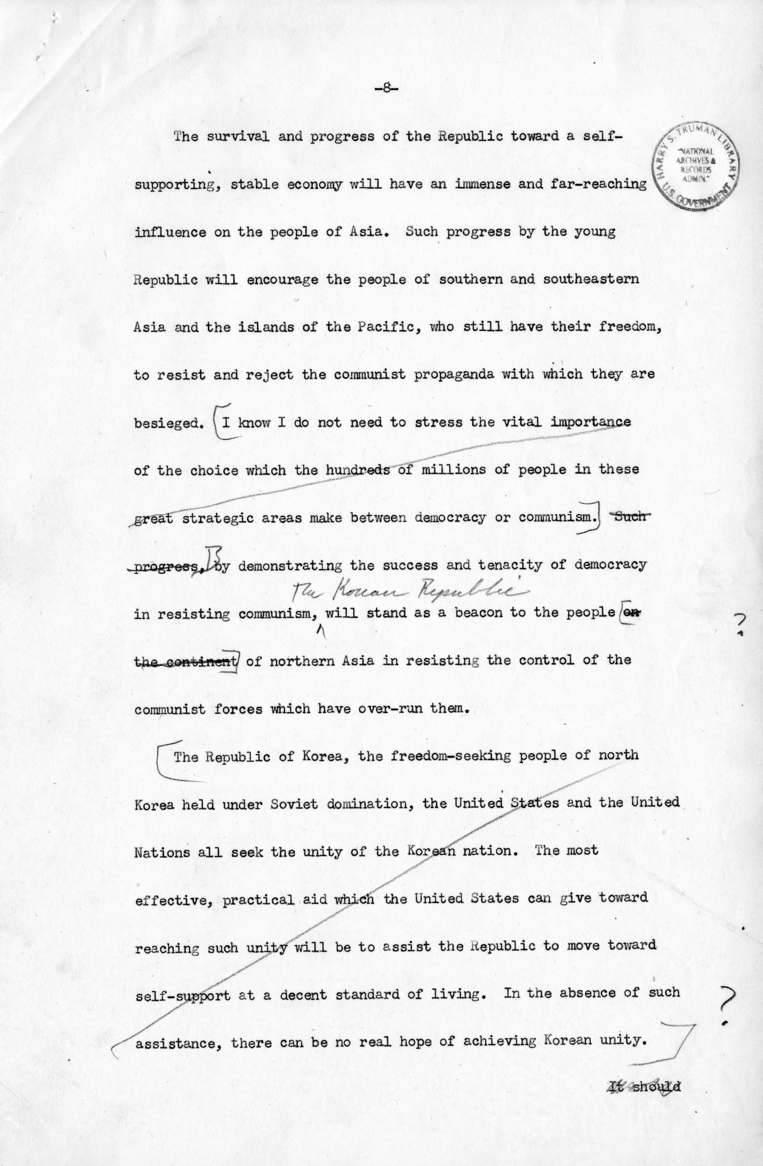 Memo, James Webb to Harry S. Truman with Attachment