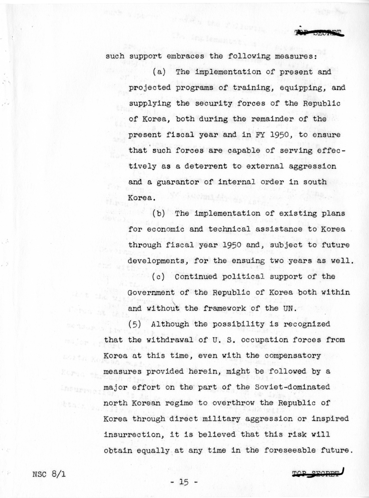 &quot;The Position of the United States With Respect to Korea,&quot; National Security Council Report 8/1