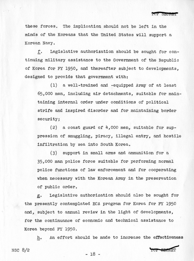 &quot;The Position of the United States With Respect to Korea,&quot; National Security Council Report 8/2