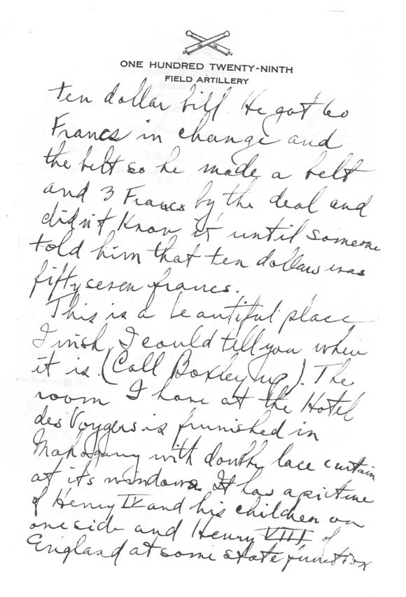 Letter, Harry S. Truman to Bess Wallace