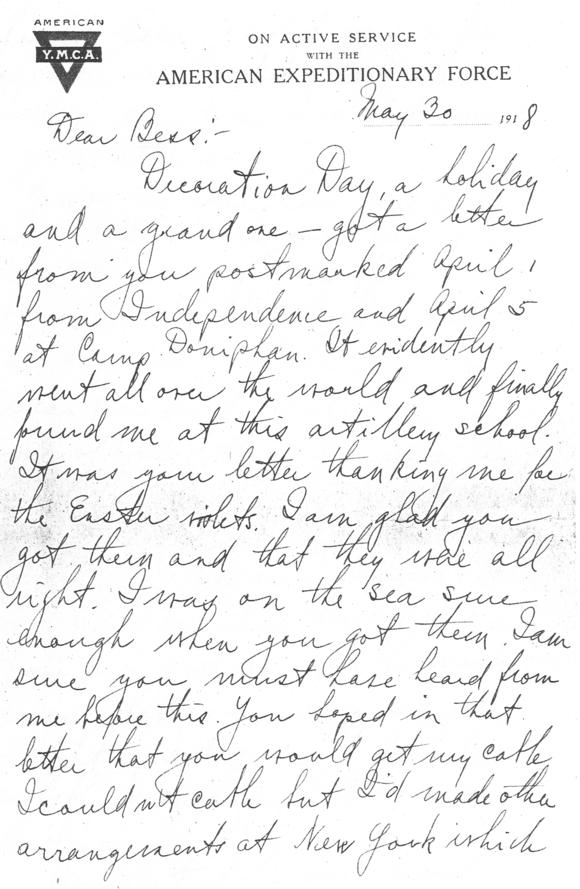 Letter, Harry S. Truman to Bess Wallace