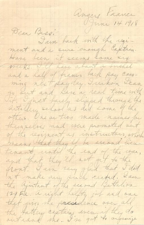 Letter, Harry S. Truman to Bess Wallace