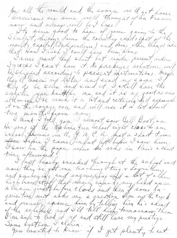 Letter, Harry S. Truman to Bess Wallace