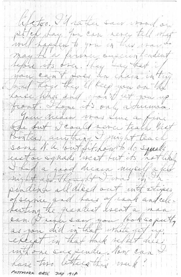 Letter, Harry S. Truman to Bess Wallace