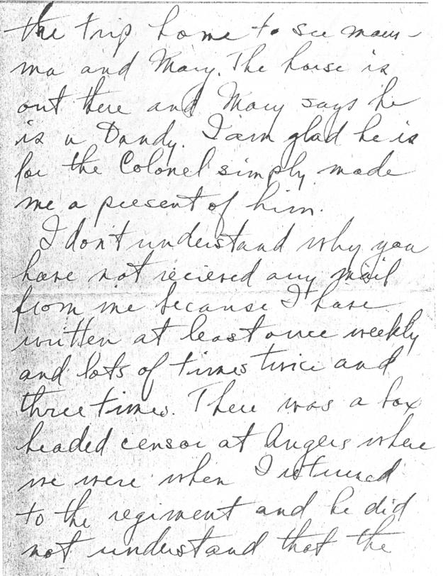 Letter, Harry S. Truman to Bess Wallace