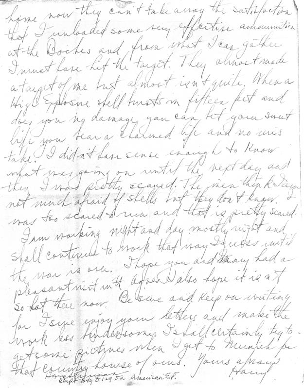 Letter, Harry S. Truman to Bess Wallace