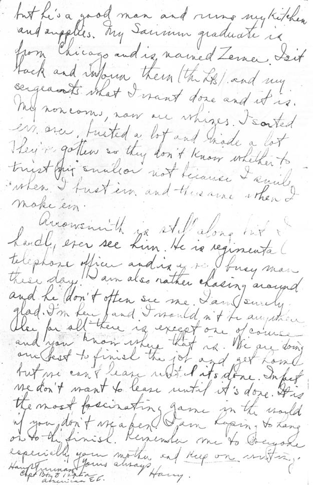 Letter, Harry S. Truman to Bess Wallace