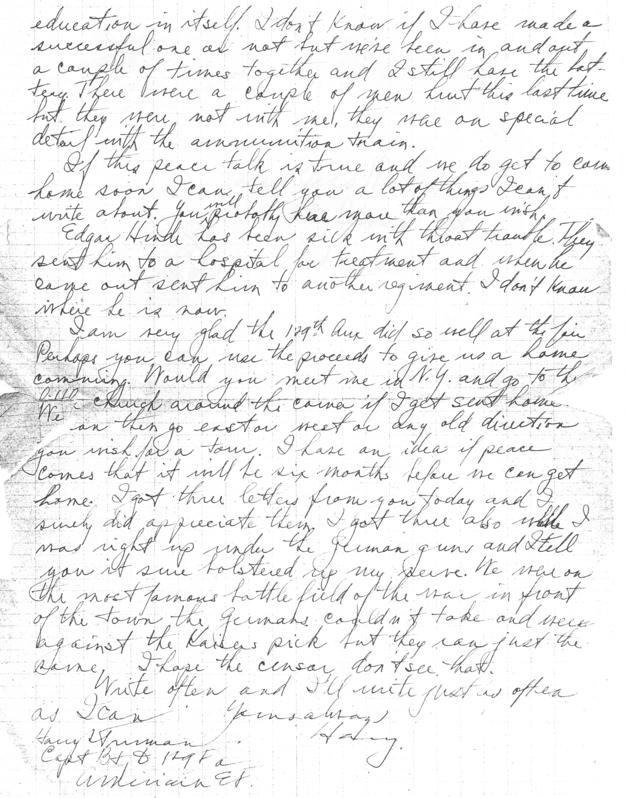 Letter, Harry S. Truman to Bess Wallace