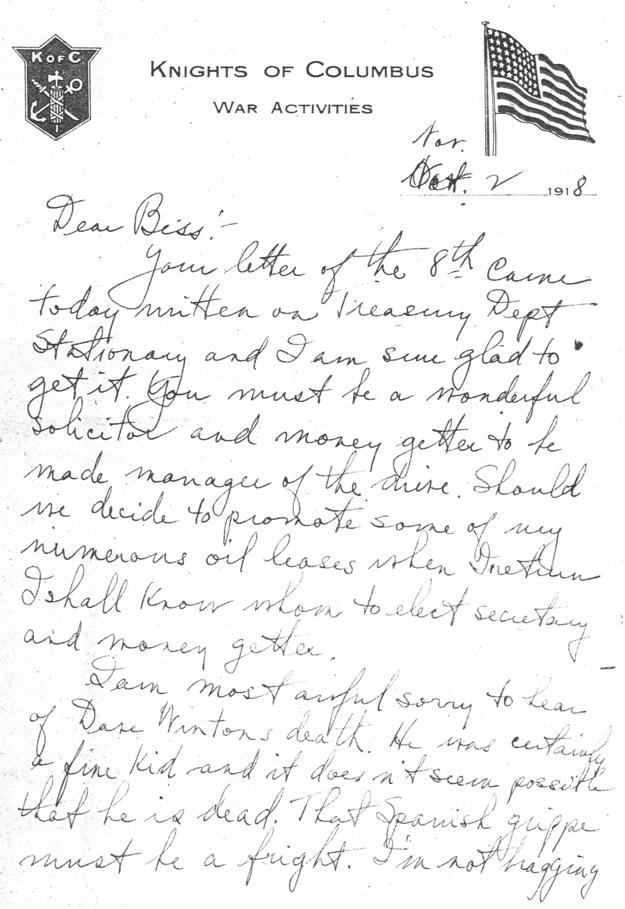 Letter, Harry S. Truman to Bess Wallace