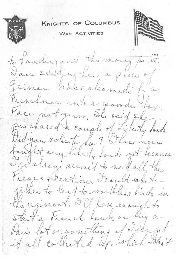 Letter, Harry S. Truman to Bess Wallace