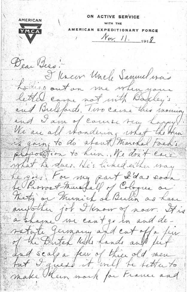 Letter, Harry S. Truman to Bess Wallace