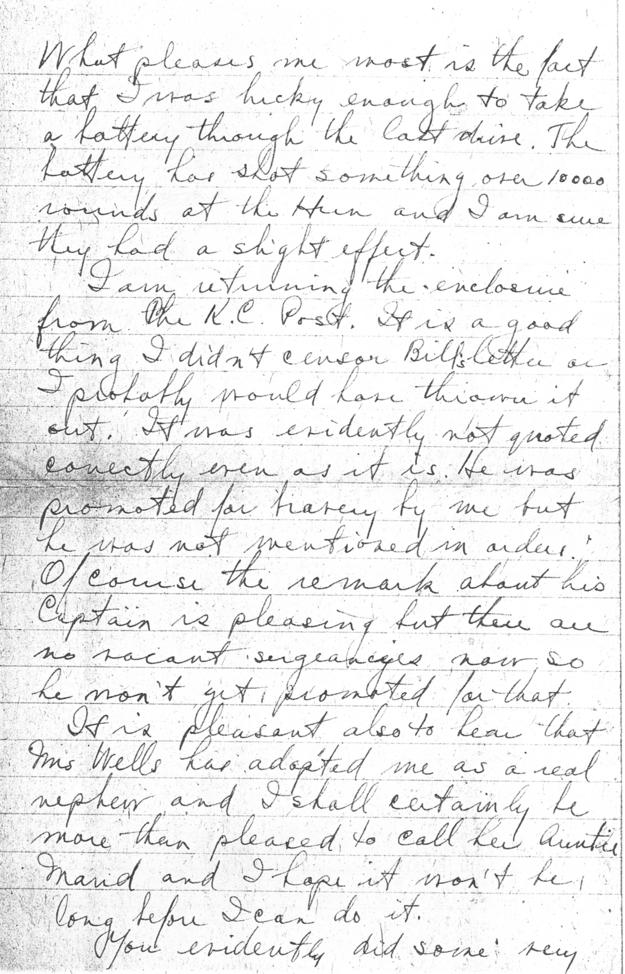 Letter, Harry S. Truman to Bess Wallace