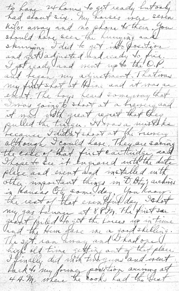 Letter, Harry S. Truman to Bess Wallace