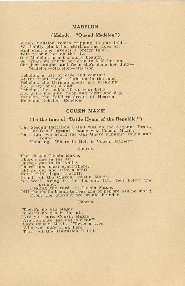 Program from 1921 Battery D Reunion Banquet