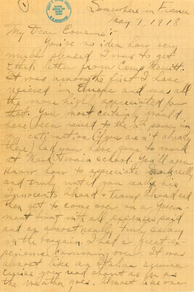 Letter, Harry S. Truman to Mary Ethel Noland