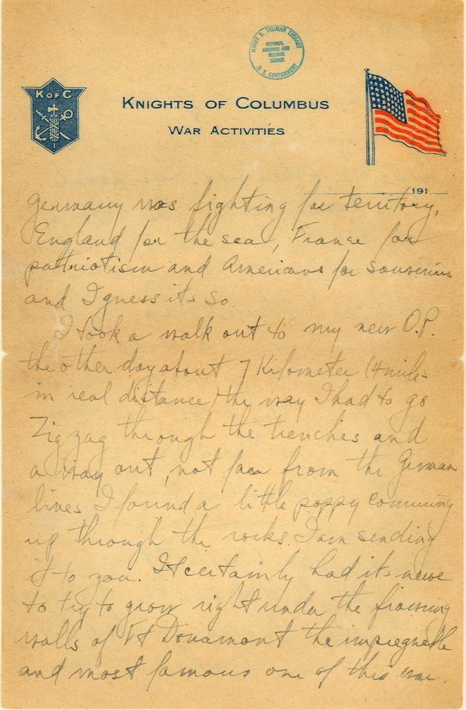 Letter, Harry S. Truman to Mary Ethel Noland