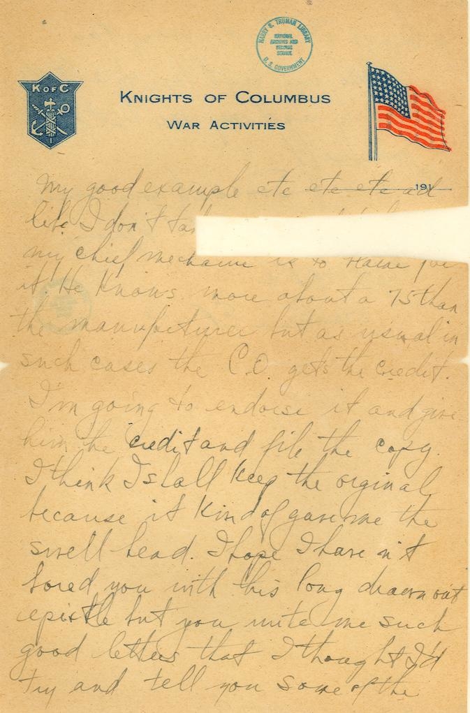 Letter, Harry S. Truman to Mary Ethel Noland