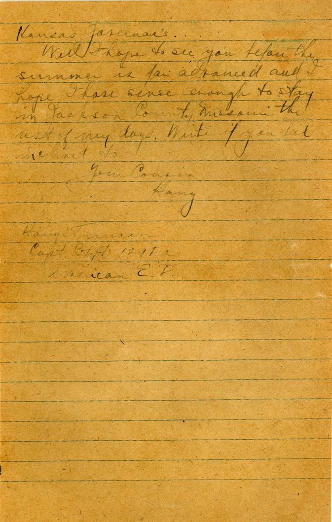 Letter, Harry S. Truman to Mary Ethel Noland