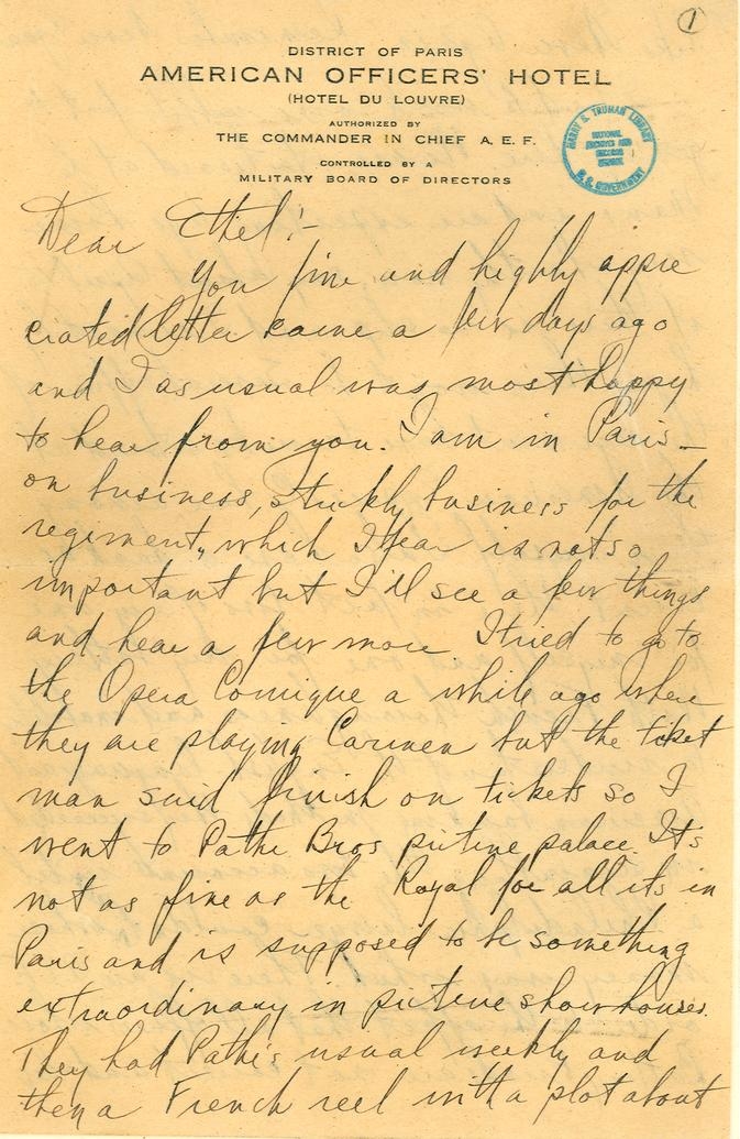 Letter, Harry S. Truman to Mary Ethel Noland