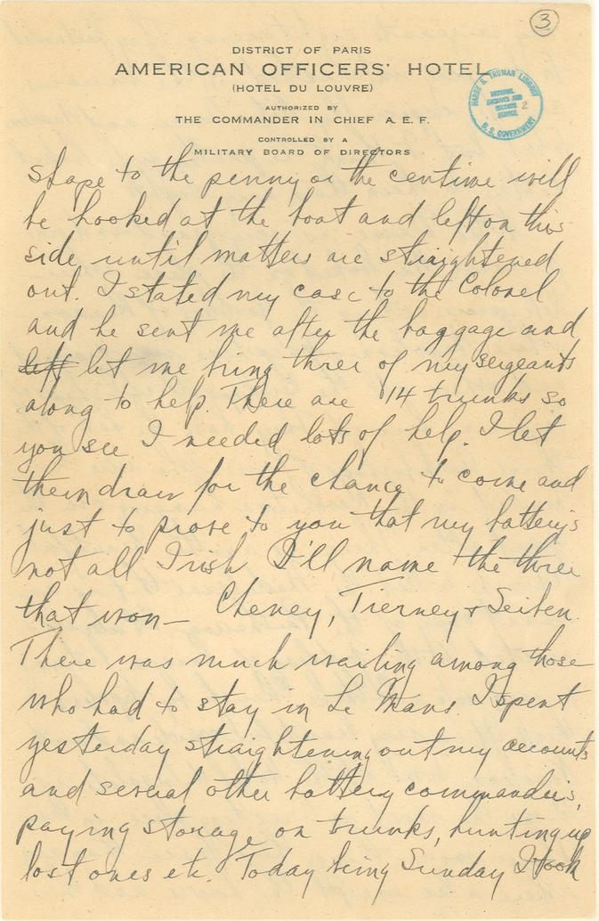 Letter, Harry S. Truman to Mary Ethel Noland