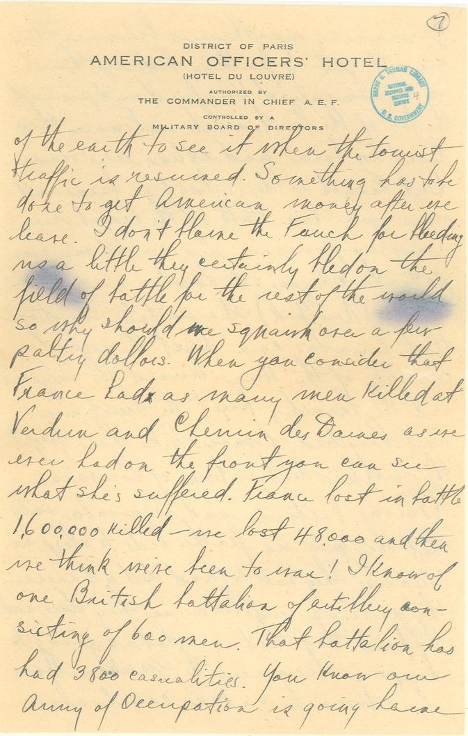 Letter, Harry S. Truman to Mary Ethel Noland