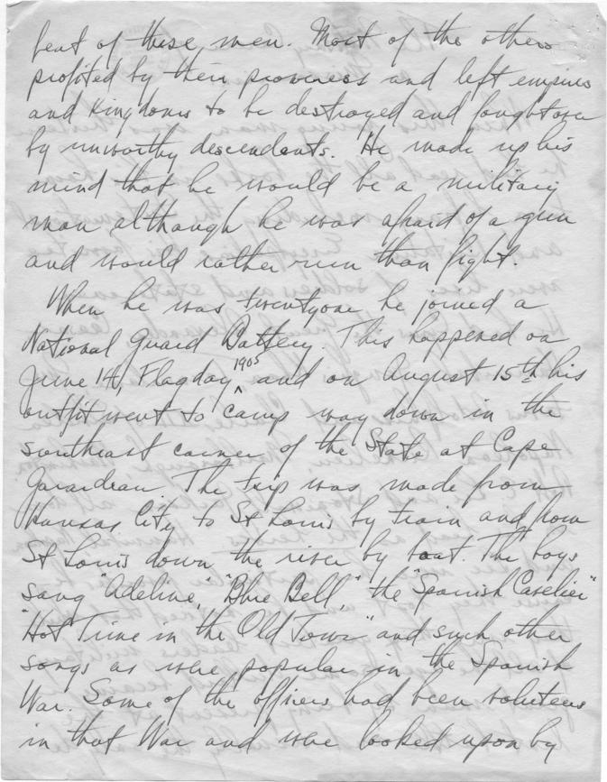 Long Hand Note by Senator Harry S. Truman