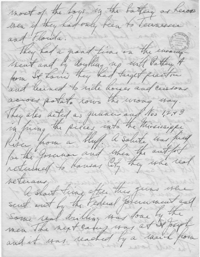 Long Hand Note by Senator Harry S. Truman