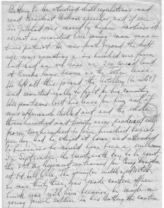 Long Hand Note by Senator Harry S. Truman