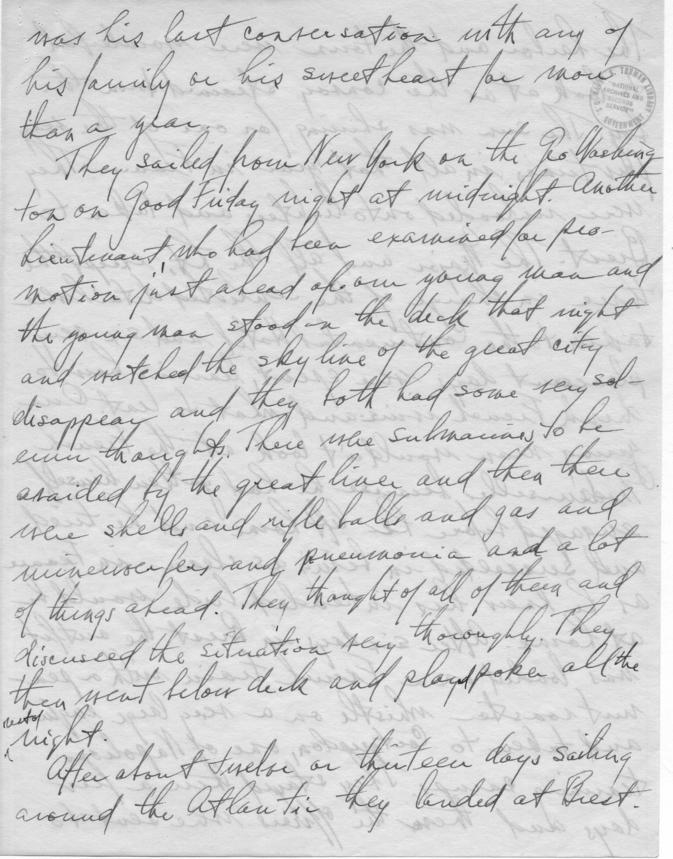 Long Hand Note by Senator Harry S. Truman