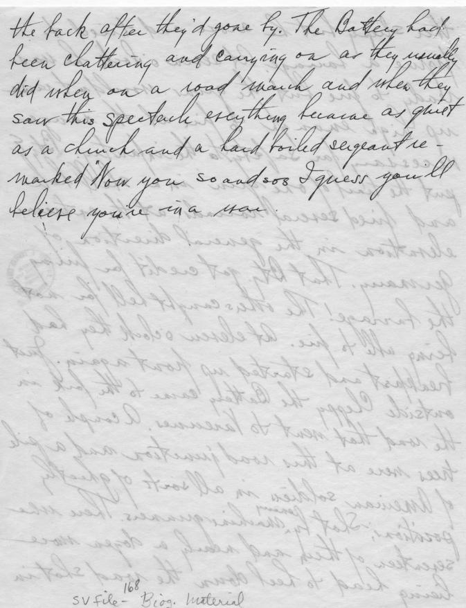 Long Hand Note by Senator Harry S. Truman