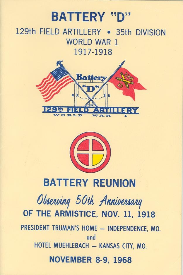 Program from 1968 Battery D Reunion