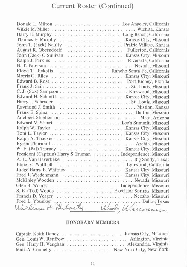 Program from 1968 Battery D Reunion