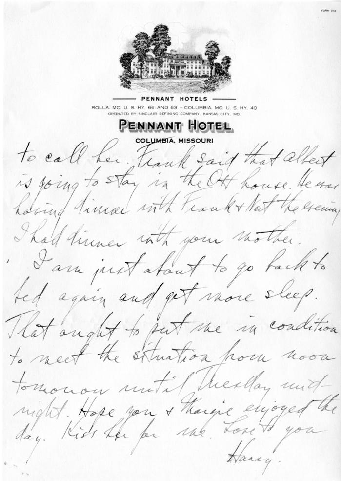 Harry S. Truman to Bess W. Truman