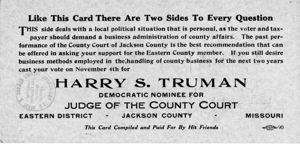 1924 County Judge Campaign advertisement