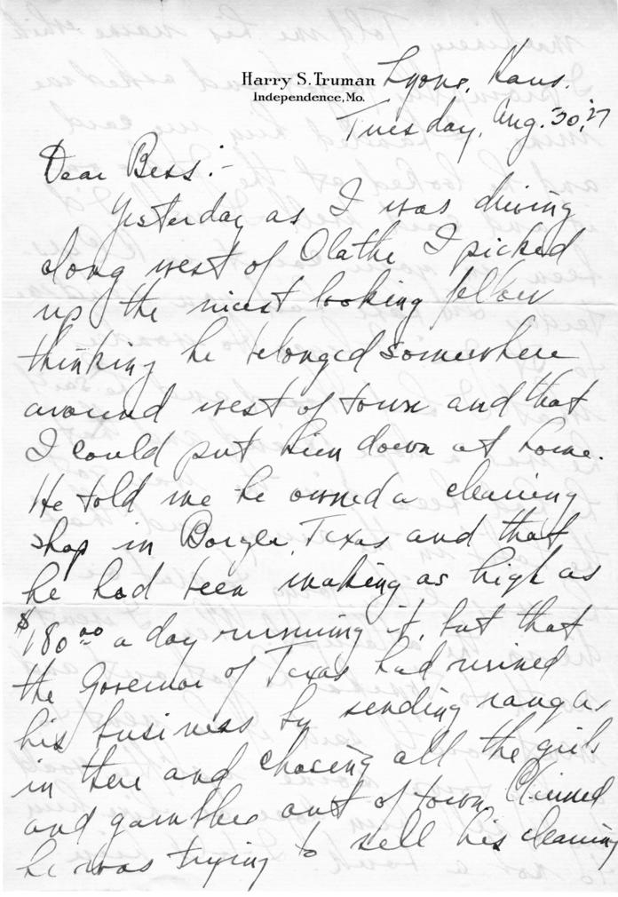 Harry S. Truman to Bess W. Truman